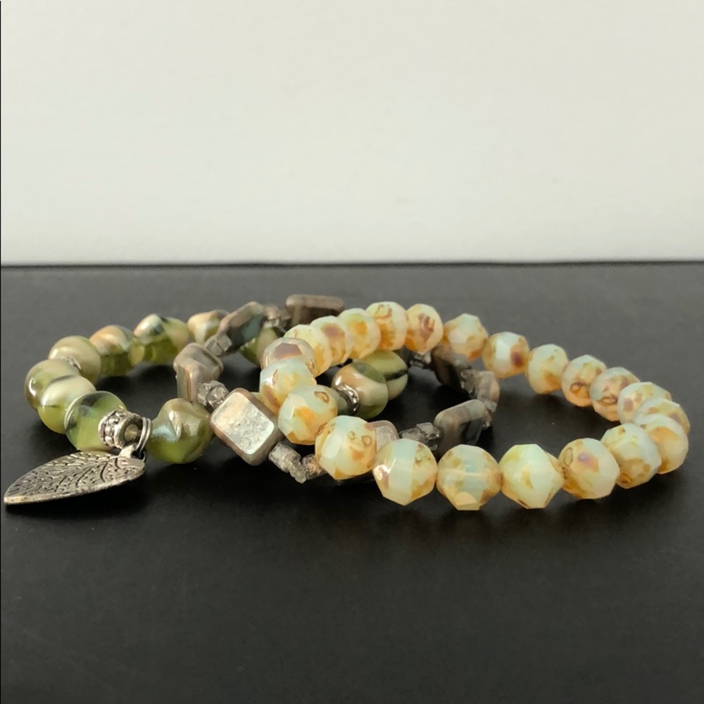 GENUINE POLISHED STONE BRACELETS W/CHARM - Picture 7 of 16